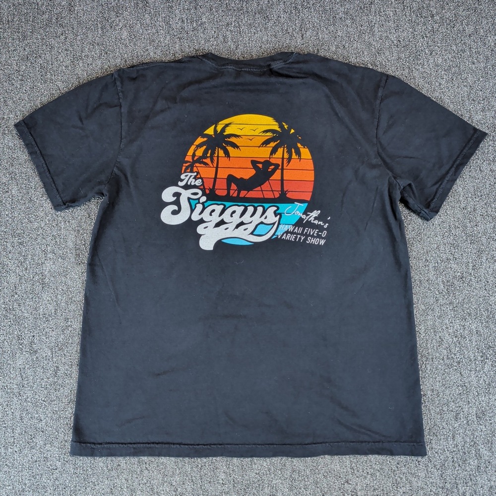 Comfort Colors Y2K The Siggys Hawaii Five-0 T-Shirt Mens Large Black 100% Cotton